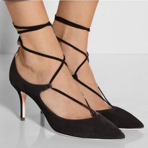 Aquazzura Christy pumps 75mm, black suede, Size 41